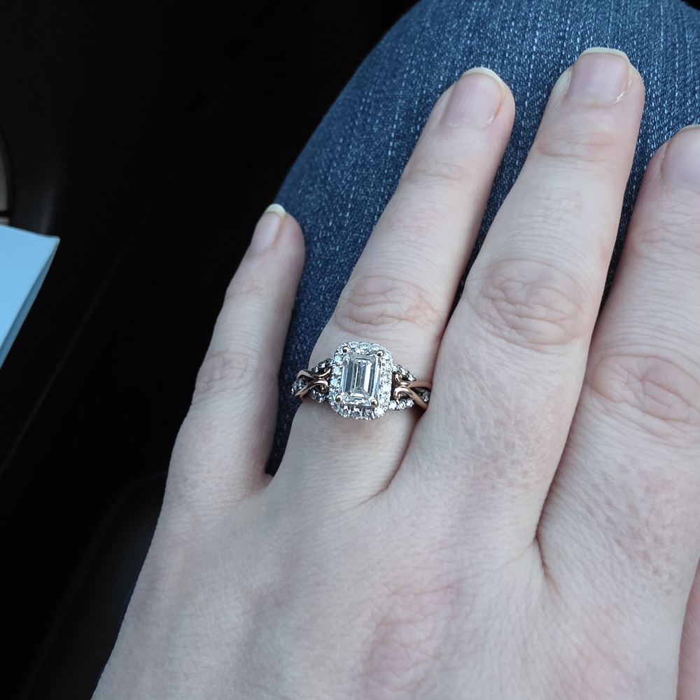 Stunning White & Rose Gold Diamond Engagement Ring
